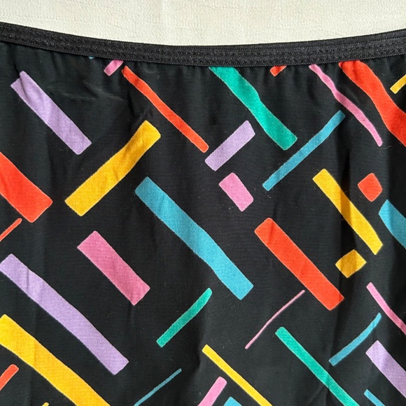 Vintage Silky Flowy Colorful Skirt Size 10 A-line Elastic Waist - Picture 7 of 7